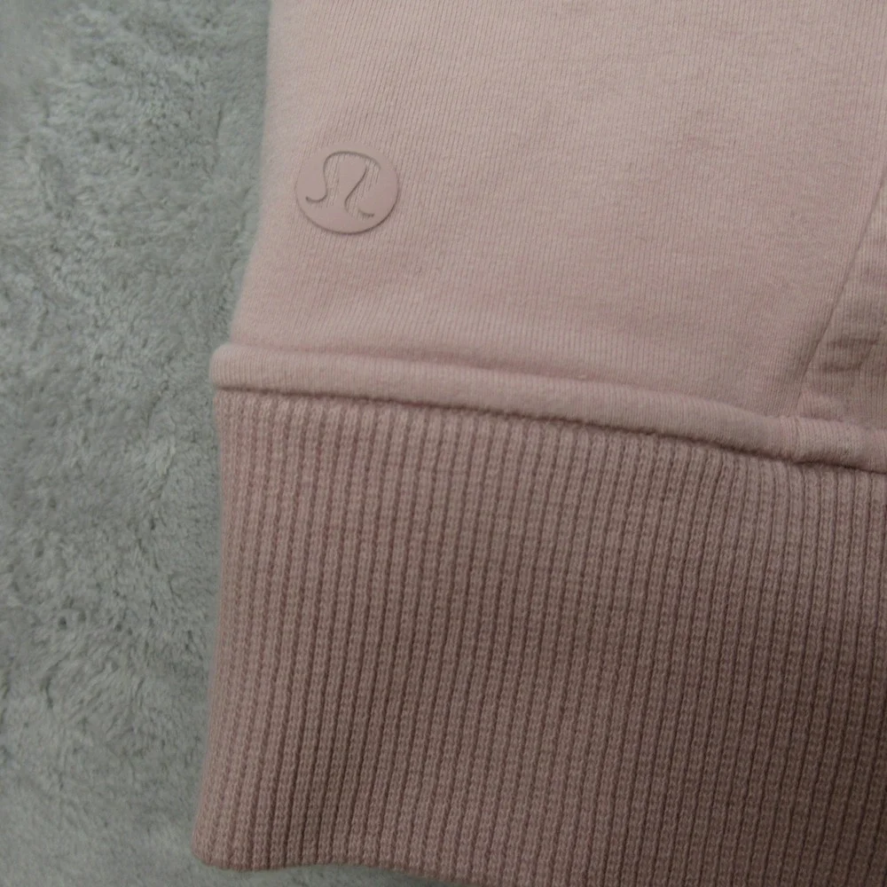 Lululemon Hoodie Women 12 Light Pink Pullover Fleece Heavyweight Athleisure READ